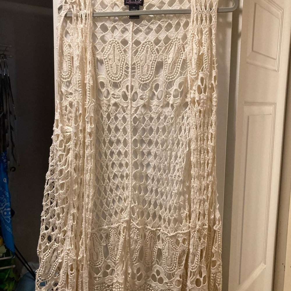 Questions Cream Crochet Vest